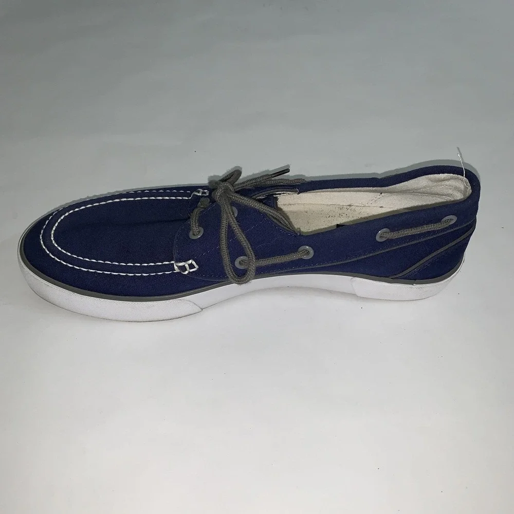 Polo Ralph Lauren Shoes Mens Size 12 Blue Canvas Boat Loafers Casual Comfort